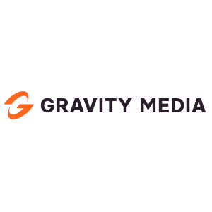 Gravity Media logo with a stylized orange G icon and bold black text.